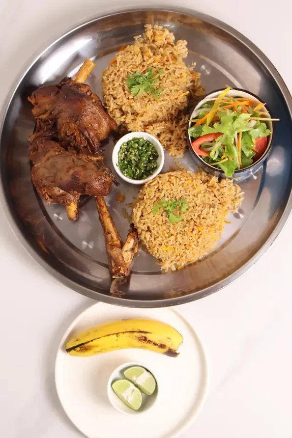 Oven roasted goat meat